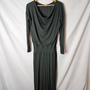 Anthropologie Bordeaux Dolman Sleeve Drape Maxi‎ Dress in Moss sz XL